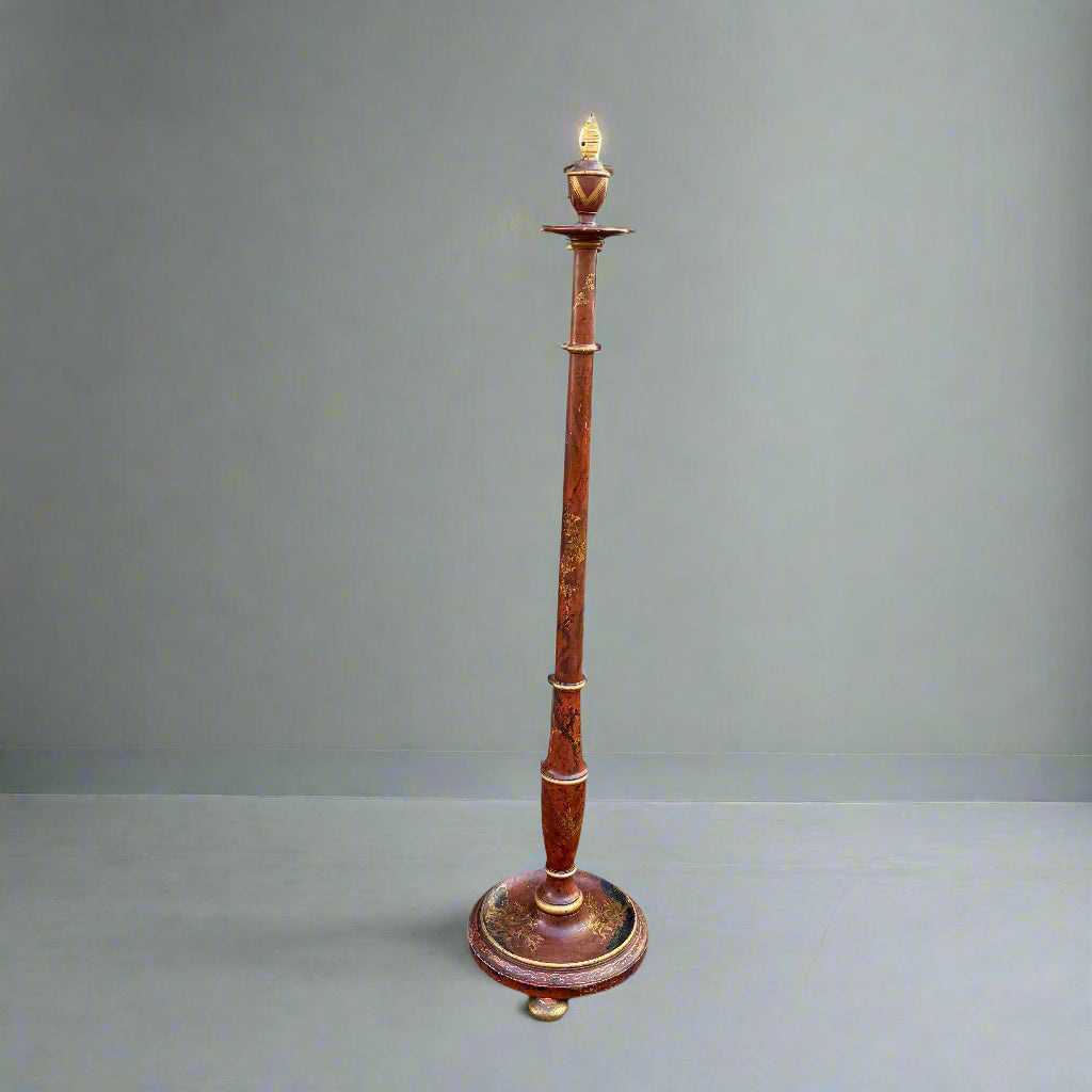 Unique red Chinoiserie lamp circa 1920