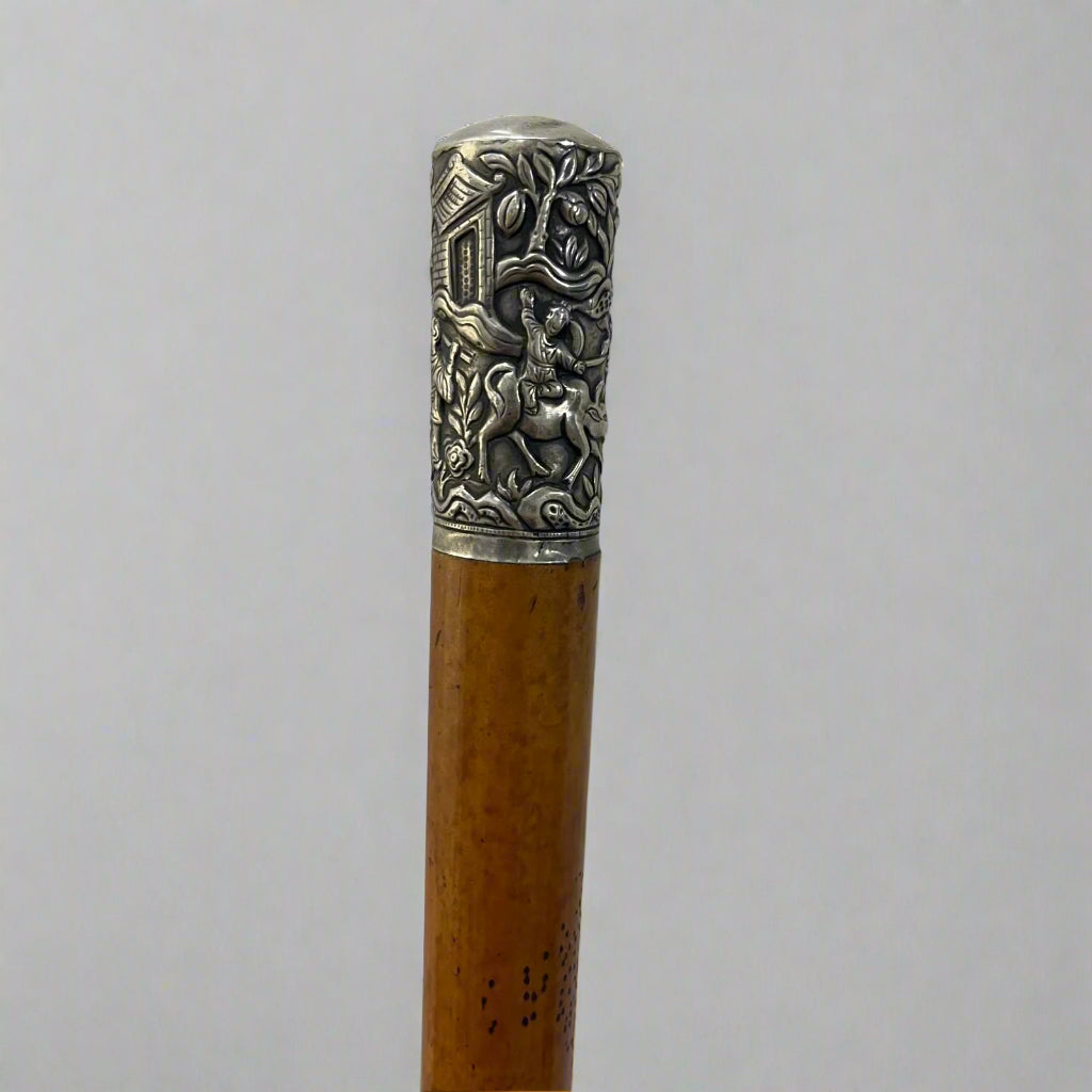 Indian silver-topped Malacca cane circa 1880