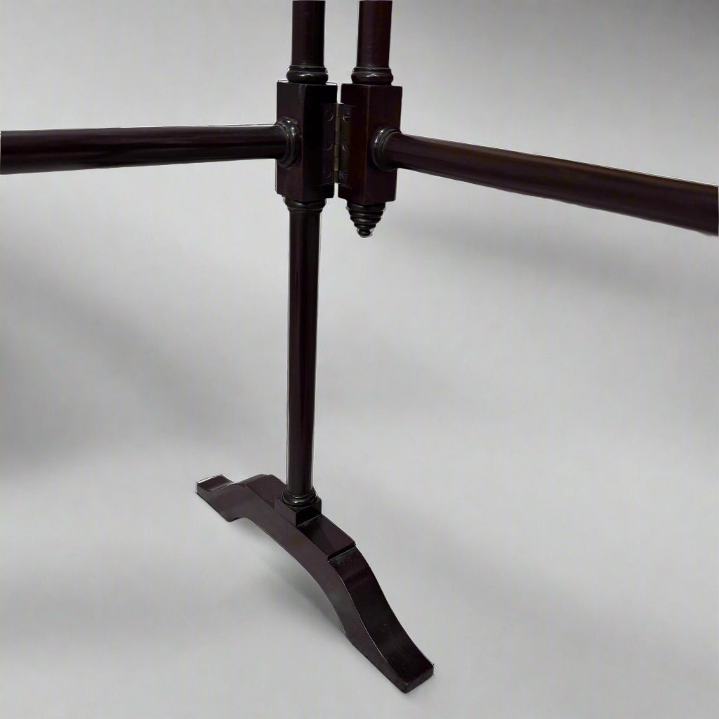 19th century mahogany folding towel stand with turned rails 