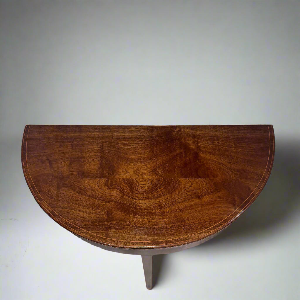 Early 20th century inlaid demilune table 