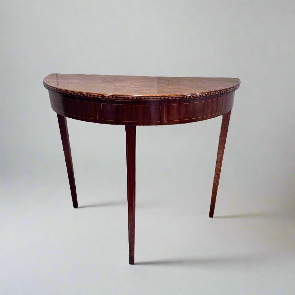 Early 20th century inlaid demilune table 