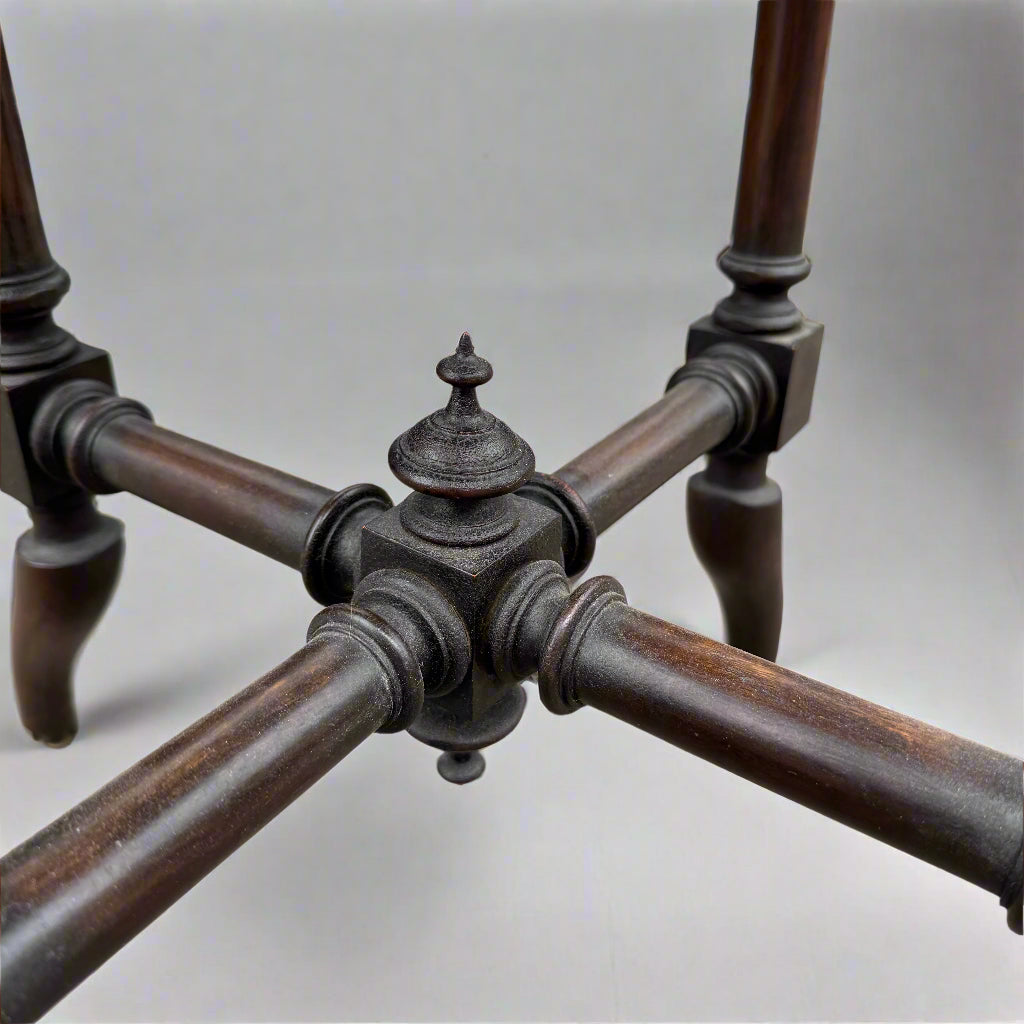 Victorian Aesthetic movement ebonised and burr walnut occasional table 