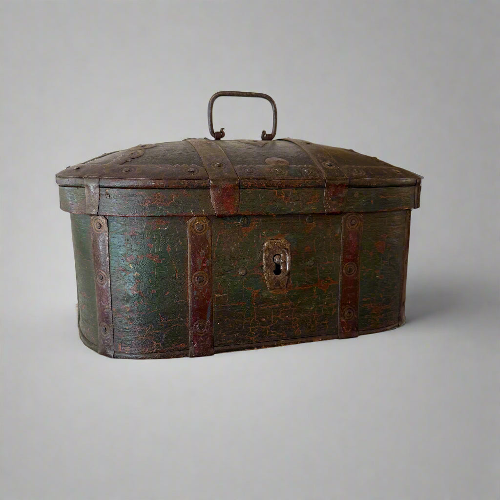 19th century Scandinavian storage box with original key