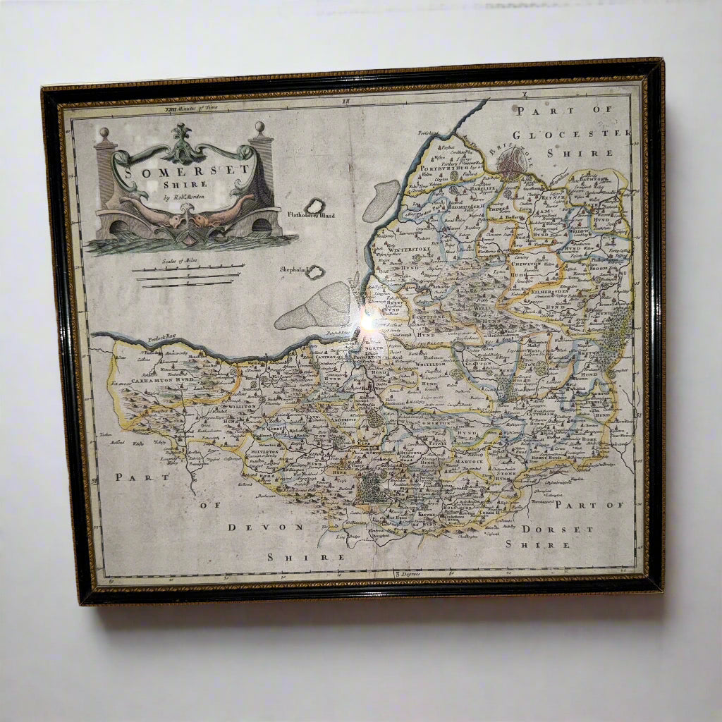 Antique map of Somerset made by Robert Morden circa 1800