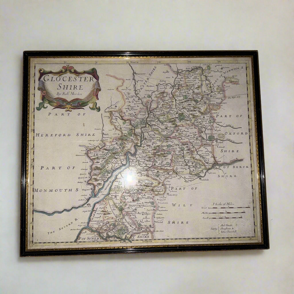 Antique map of Gloucestershire made by Robert Morden circa 1800