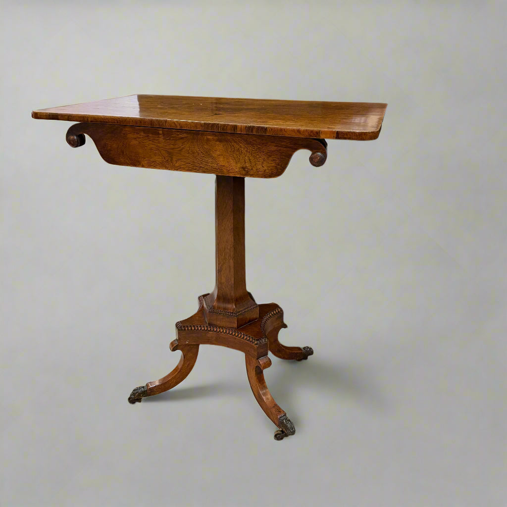 Regency rosewood rectangular side table with single drawer 