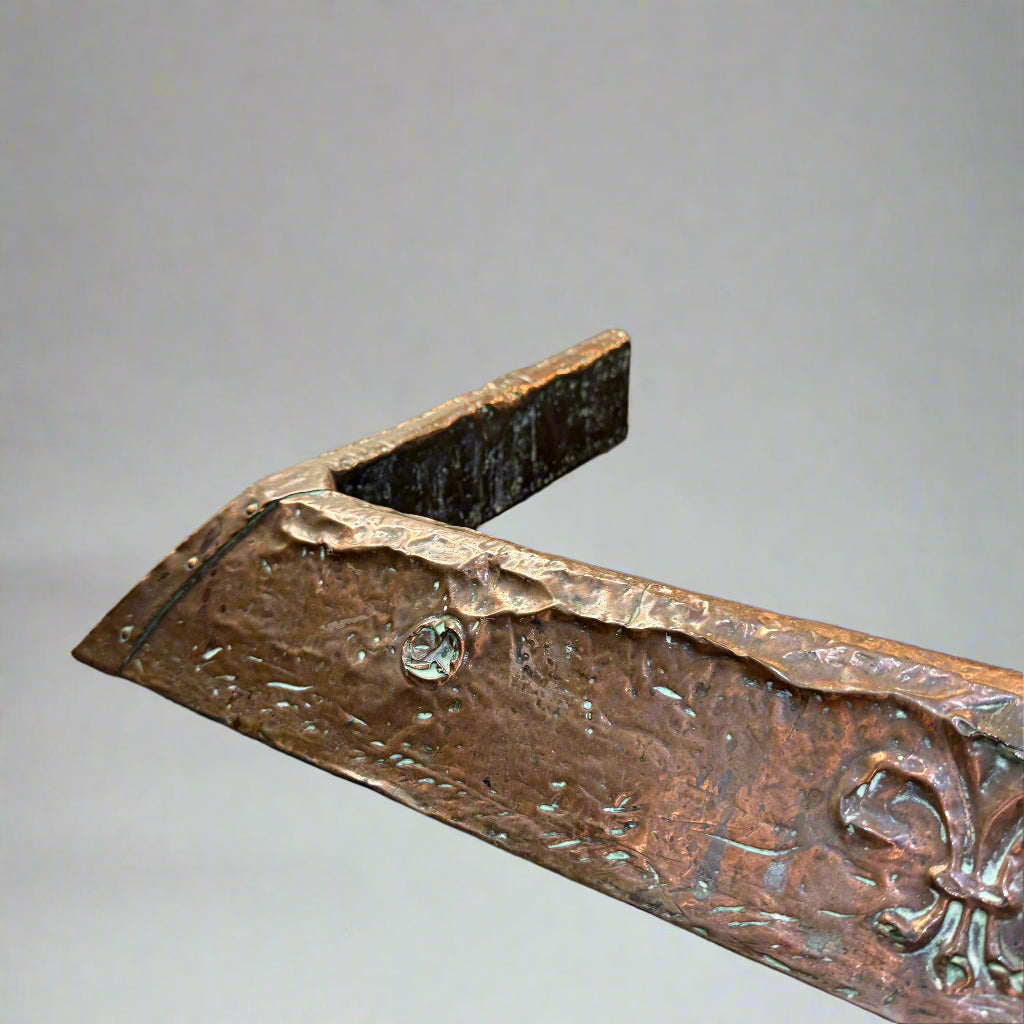 Vintage Arts & Crafts style copper fire curb 