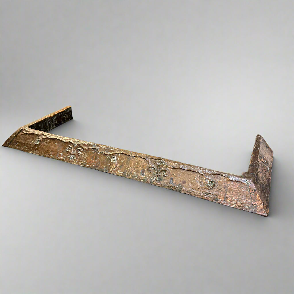 Vintage Arts & Crafts style copper fire curb 