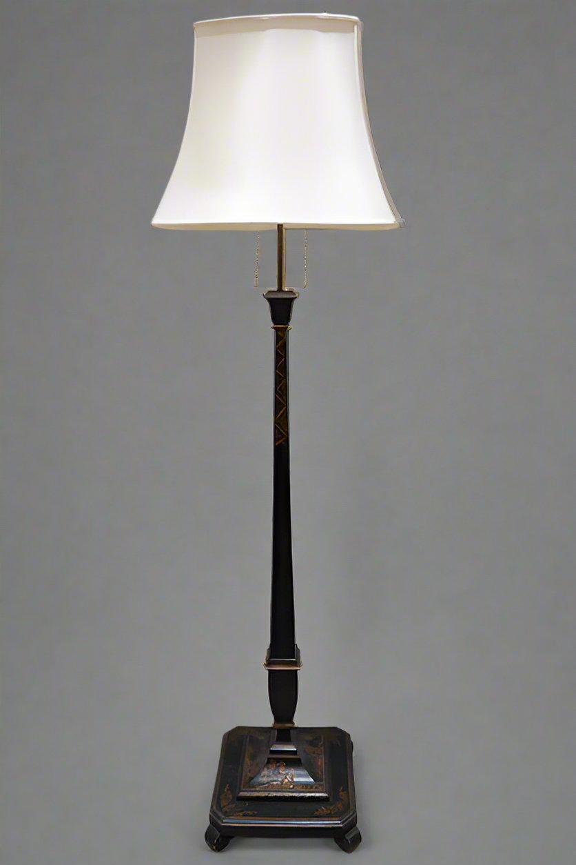 Chinoiserie square based standard lamp