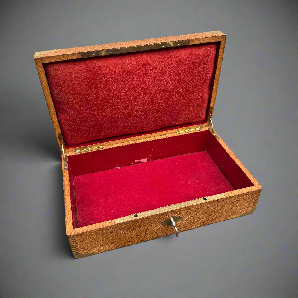 French oak document boxes with unknown crest by Touron Paris circa 1880