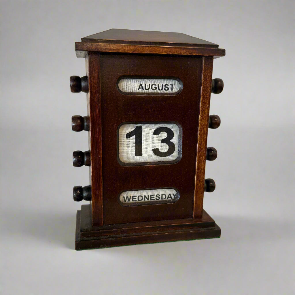Original oak Victorian desk calendar 