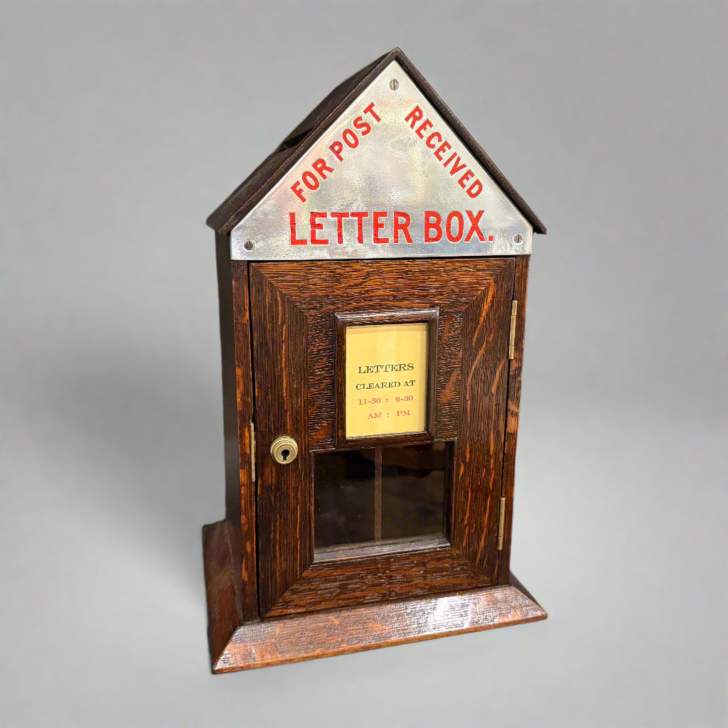 Oak Victorian internal letter box 