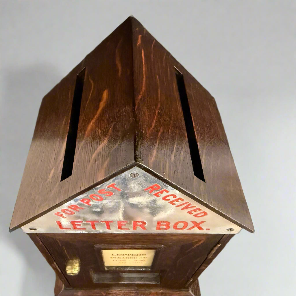 Oak Victorian internal letter box 