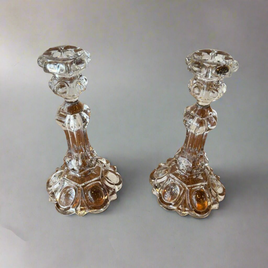 French glass candlesticks