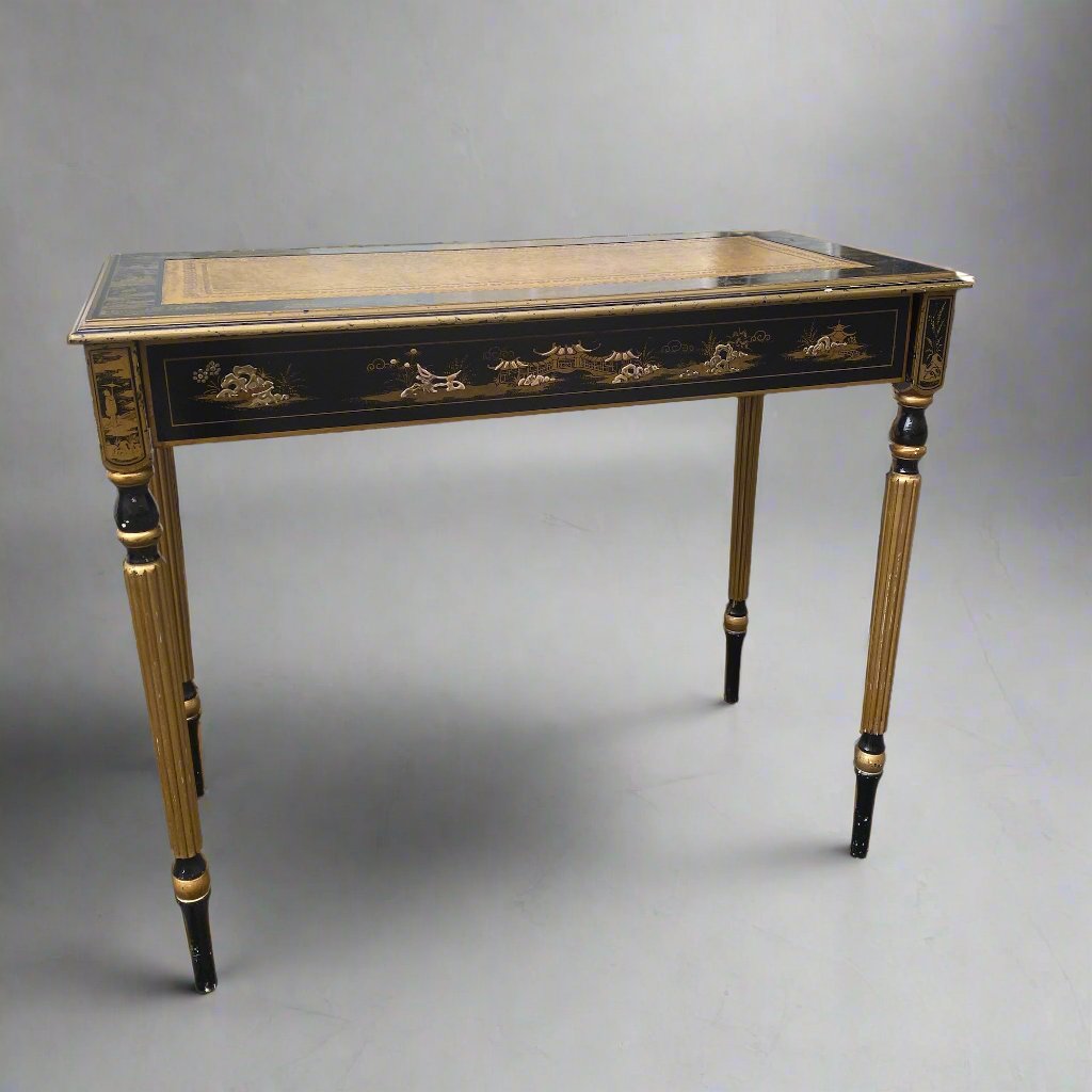 Leather top chinoiserie desk