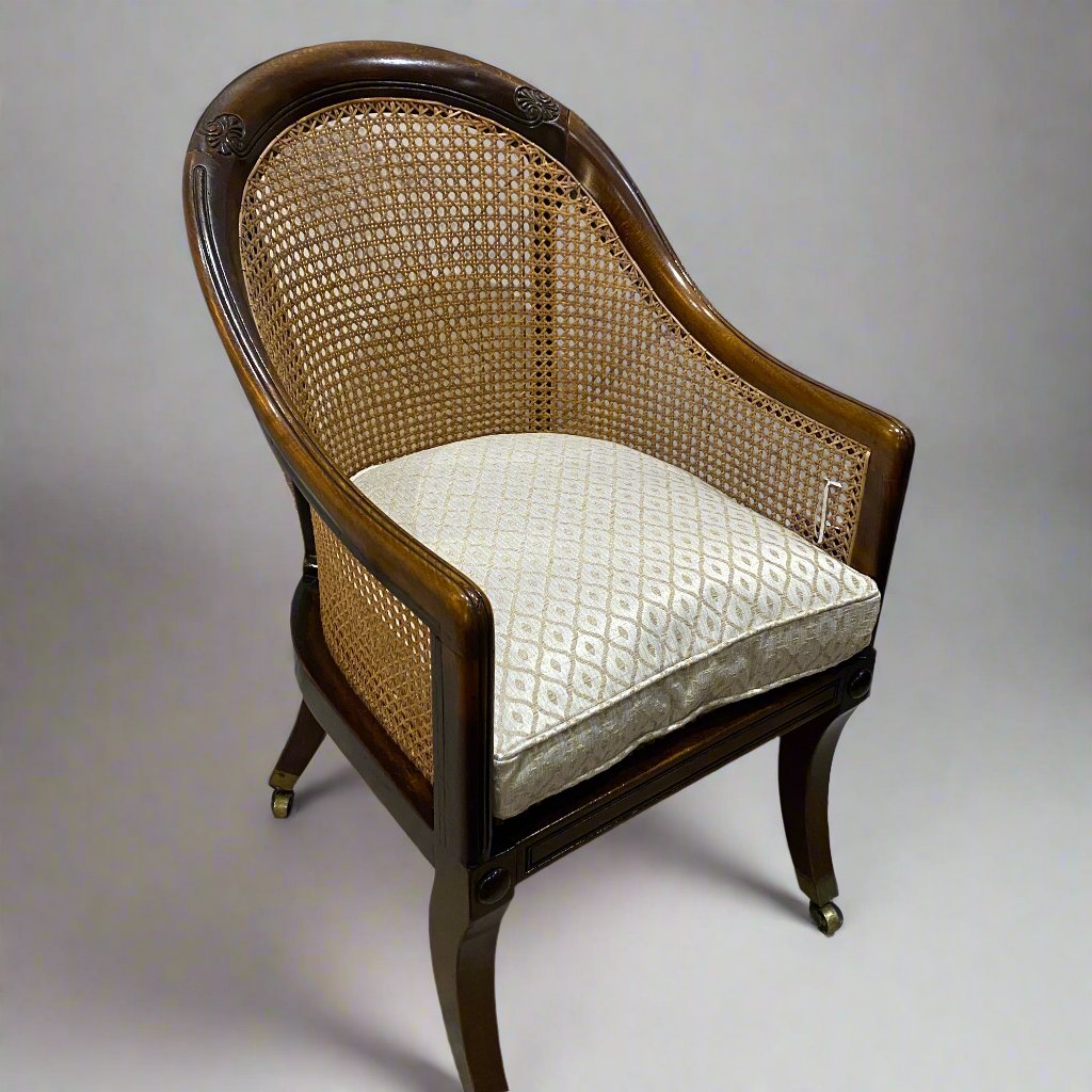 Regency caned bergere chair