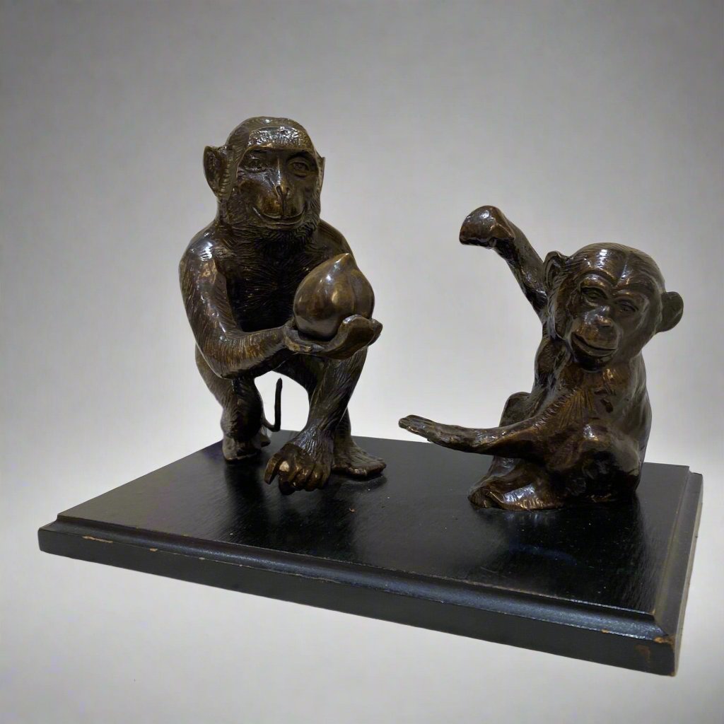 antique bronze of monkeys