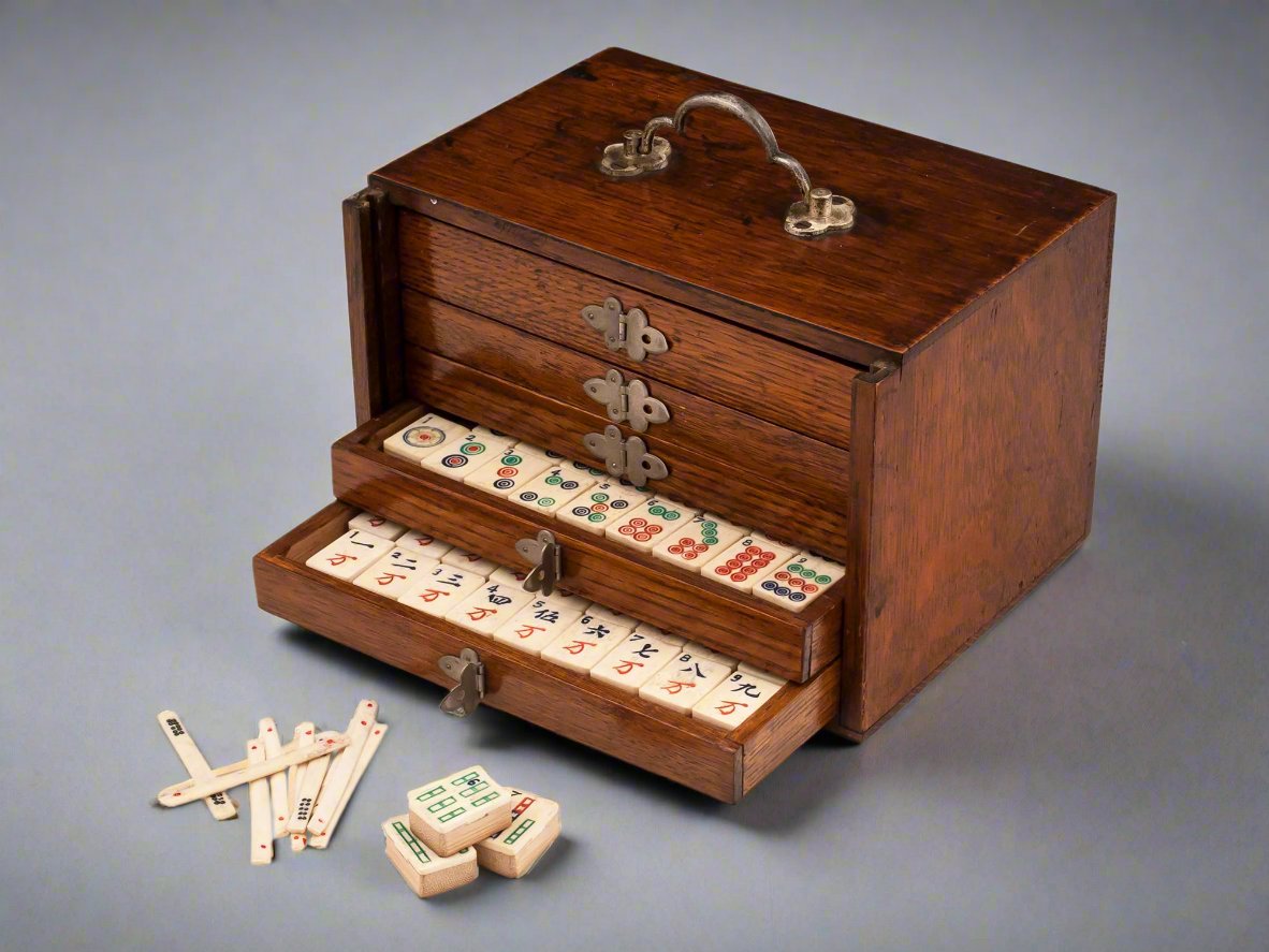 antique mahjong set