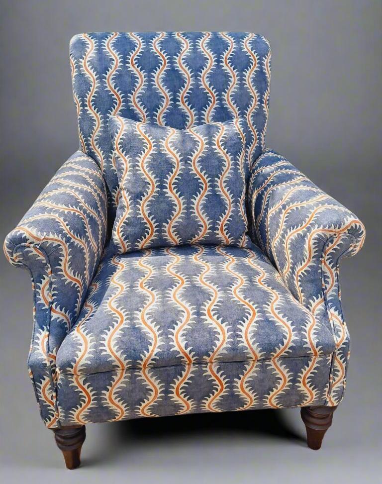 blue victorian armchair