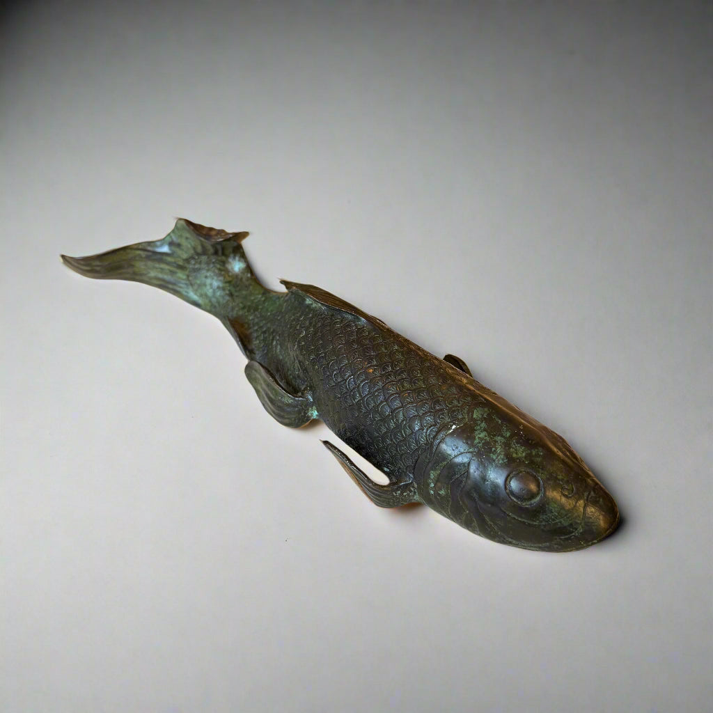 Bronze fish made in Japan during the Meiji period circa 1900