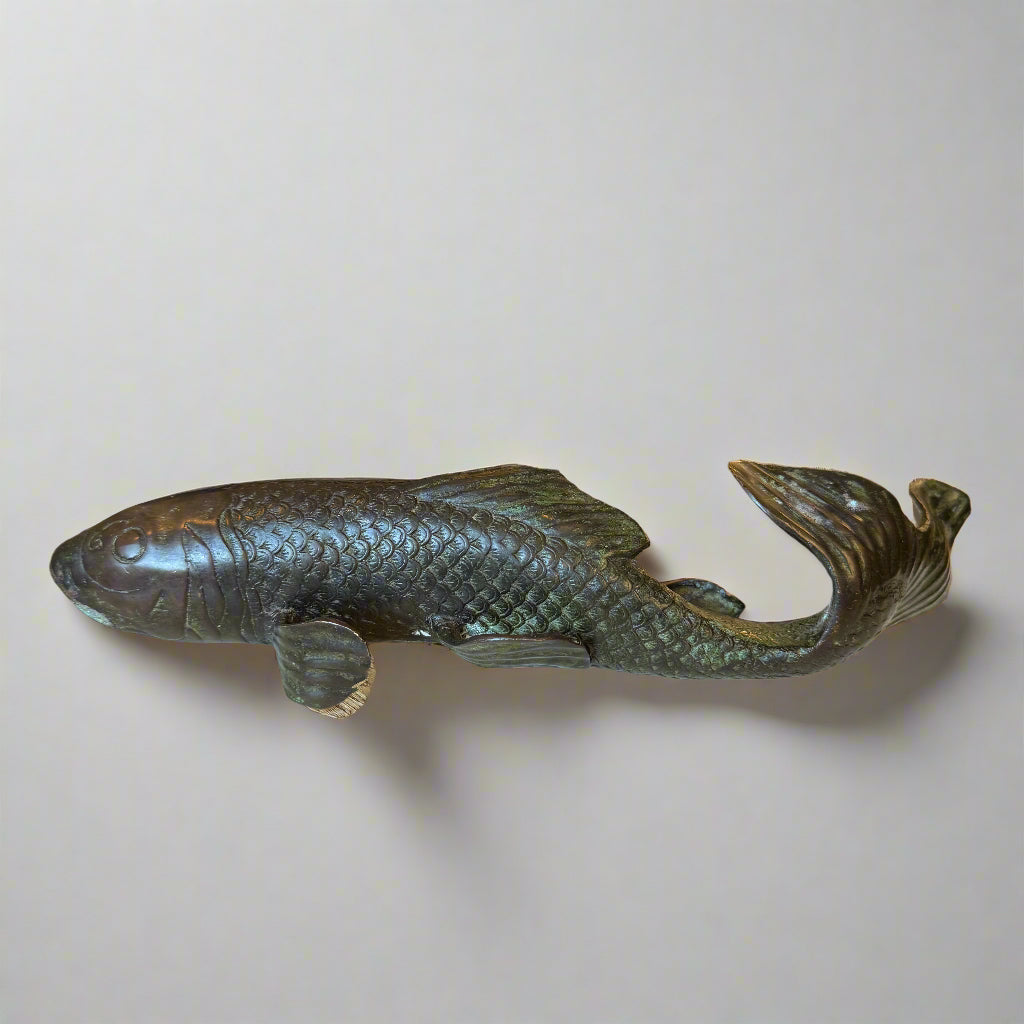Bronze fish made in Japan during the Meiji period circa 1900