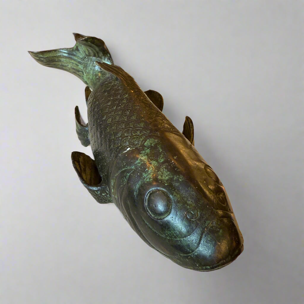 Bronze fish made in Japan during the Meiji period circa 1900