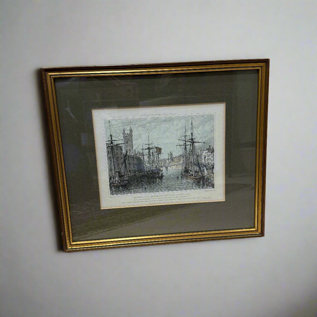 Original print of Bristol docks circa 1830
