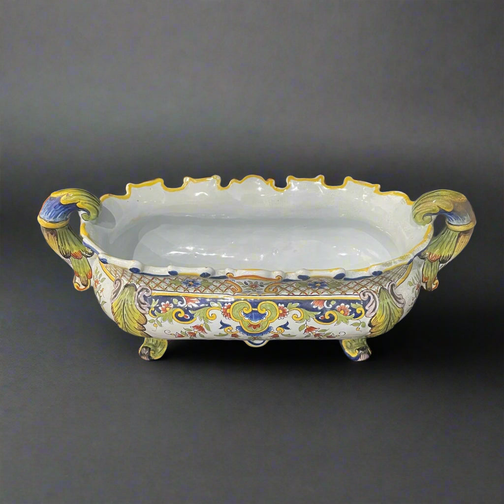 Late 19th century French Faience jardiniere / planter made in Desvres