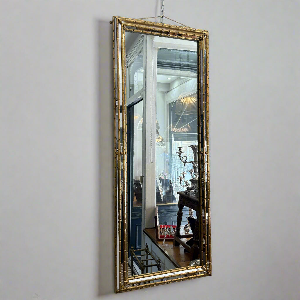 Early 20th century Italian gilt and panelled mirror 