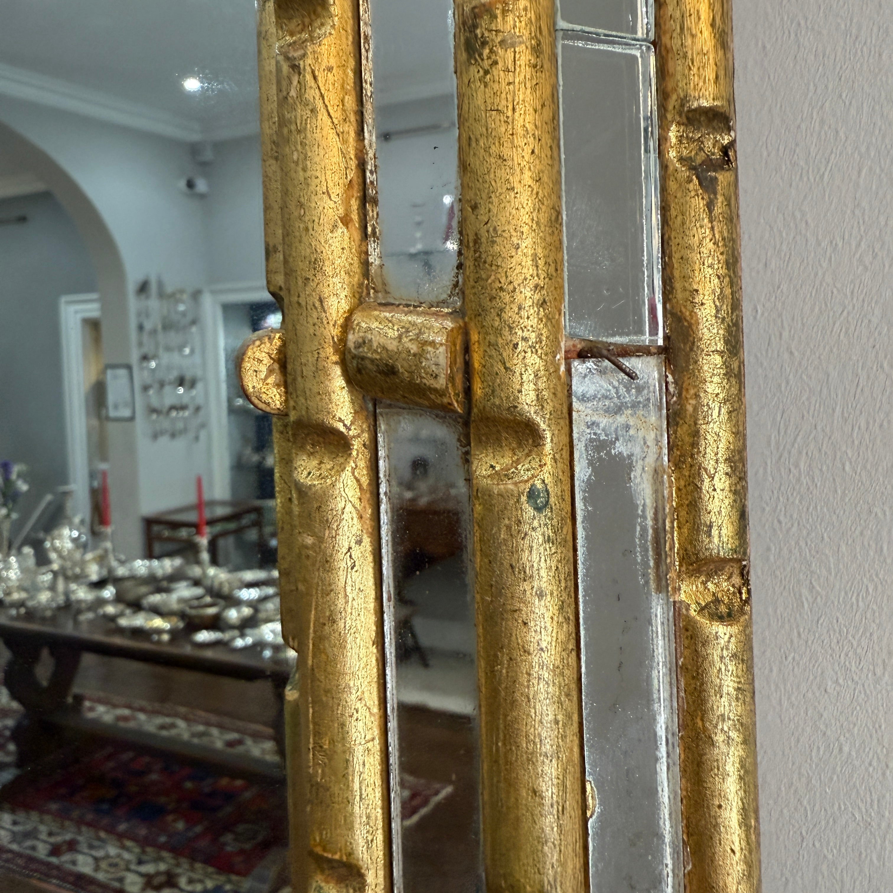 Early 20th century Italian gilt and panelled mirror 