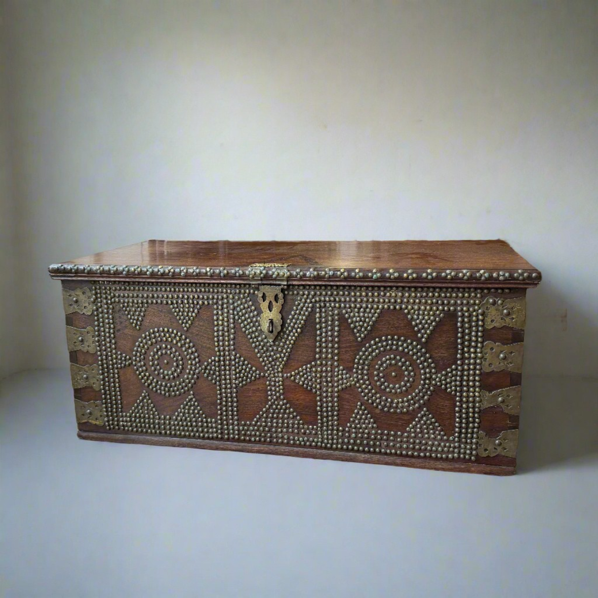 Antique Zanzibar chest made of teak circa 1890
