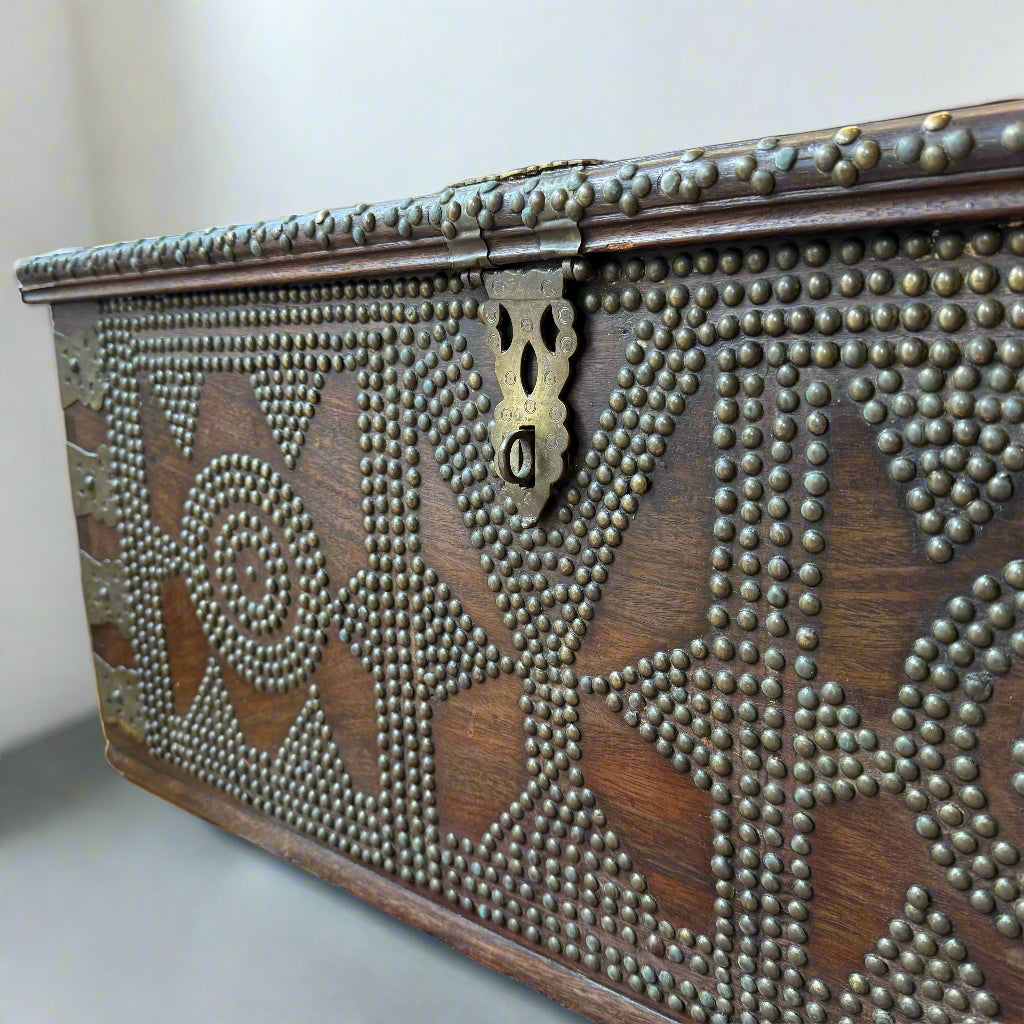 Antique Zanzibar chest made of teak circa 1890