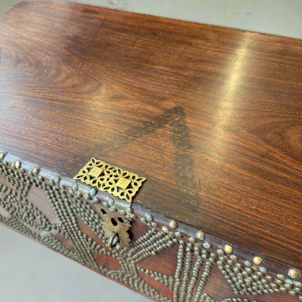 Antique Zanzibar chest made of teak circa 1890