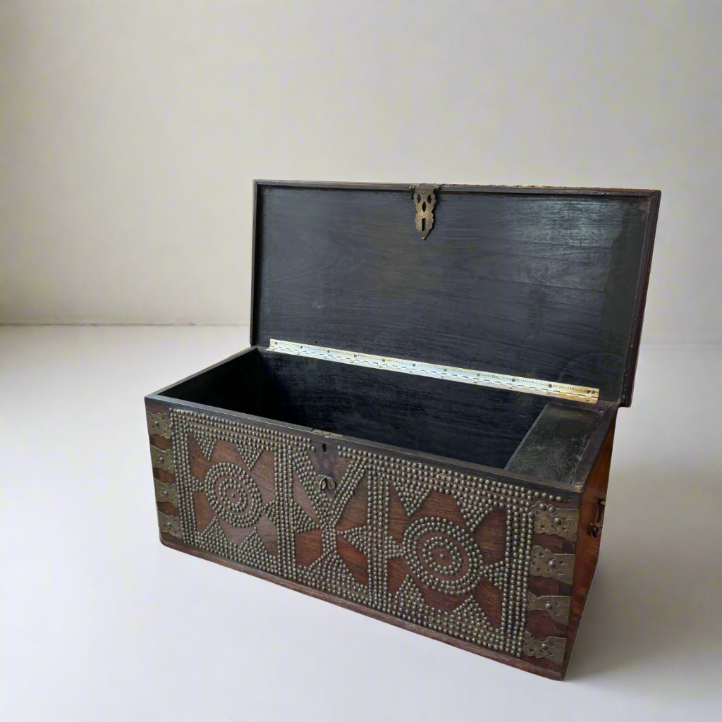 Antique Zanzibar chest made of teak circa 1890