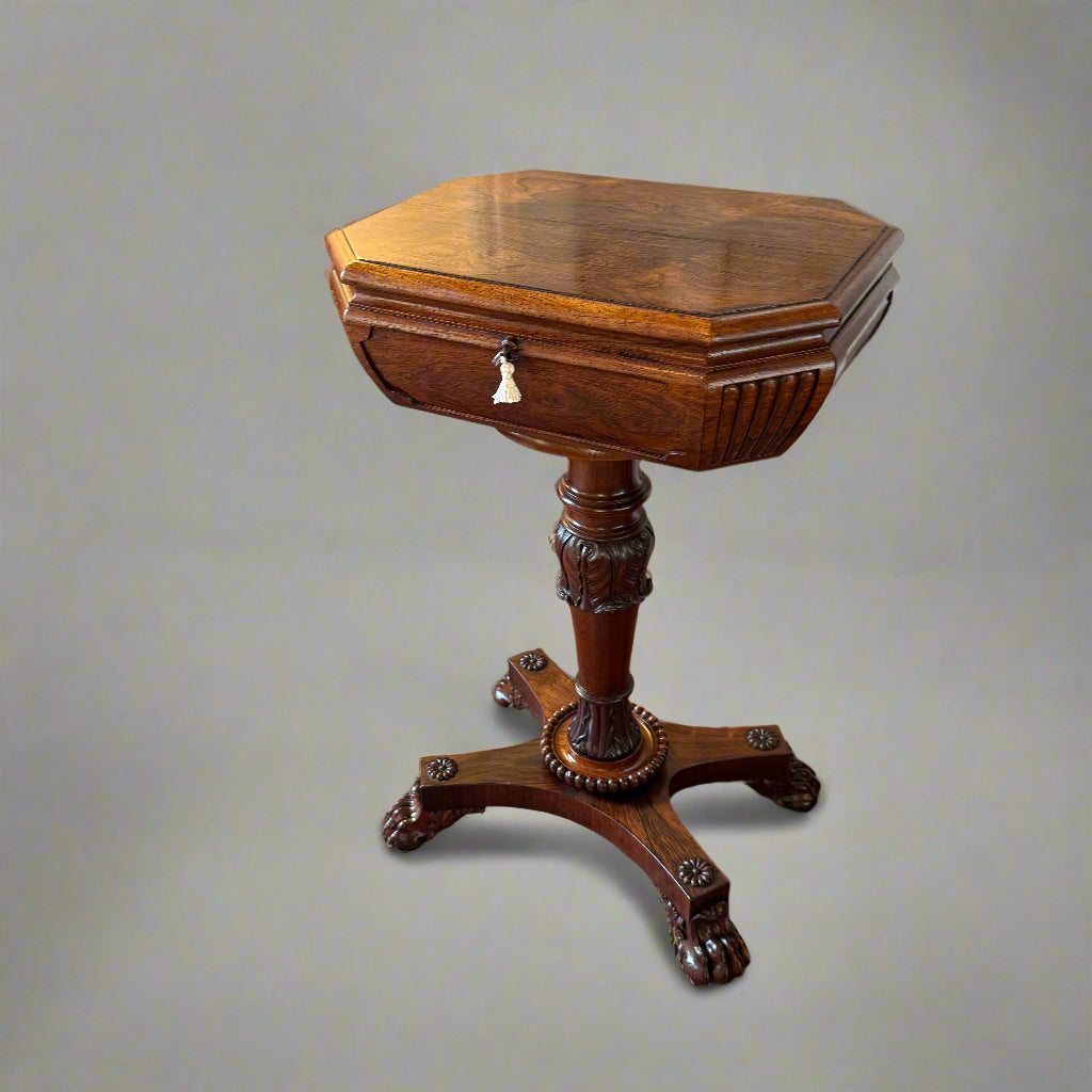 William IV rosewood teapoy circa 1830 