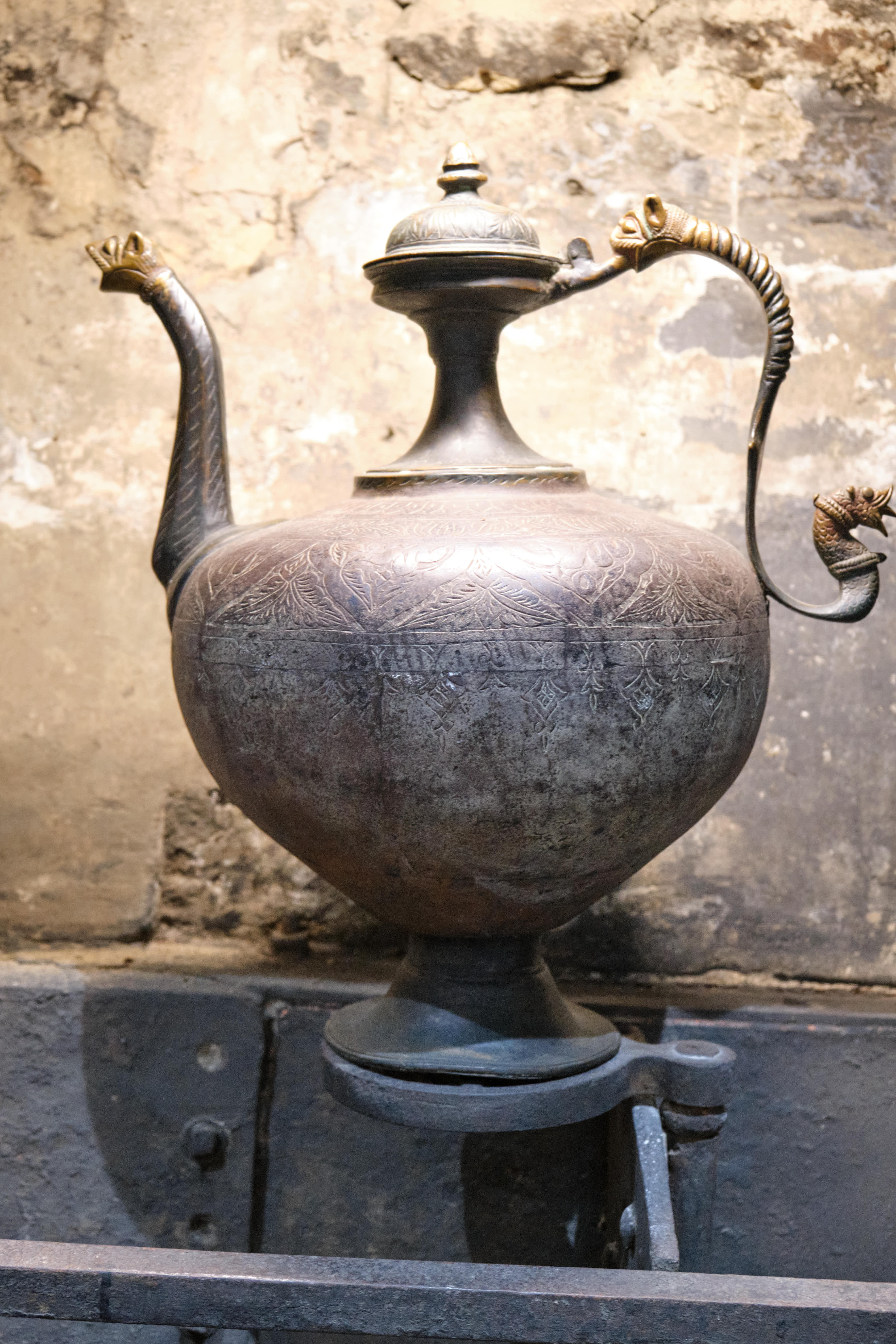 bronze indian teapot