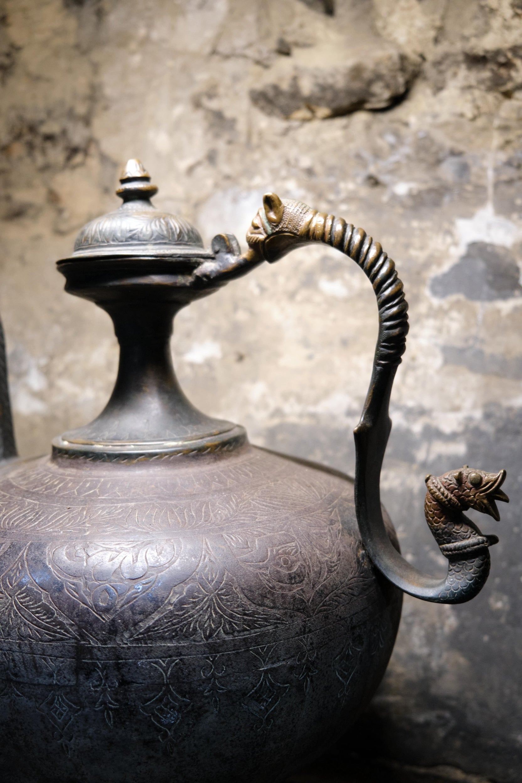 bronze indian teapot