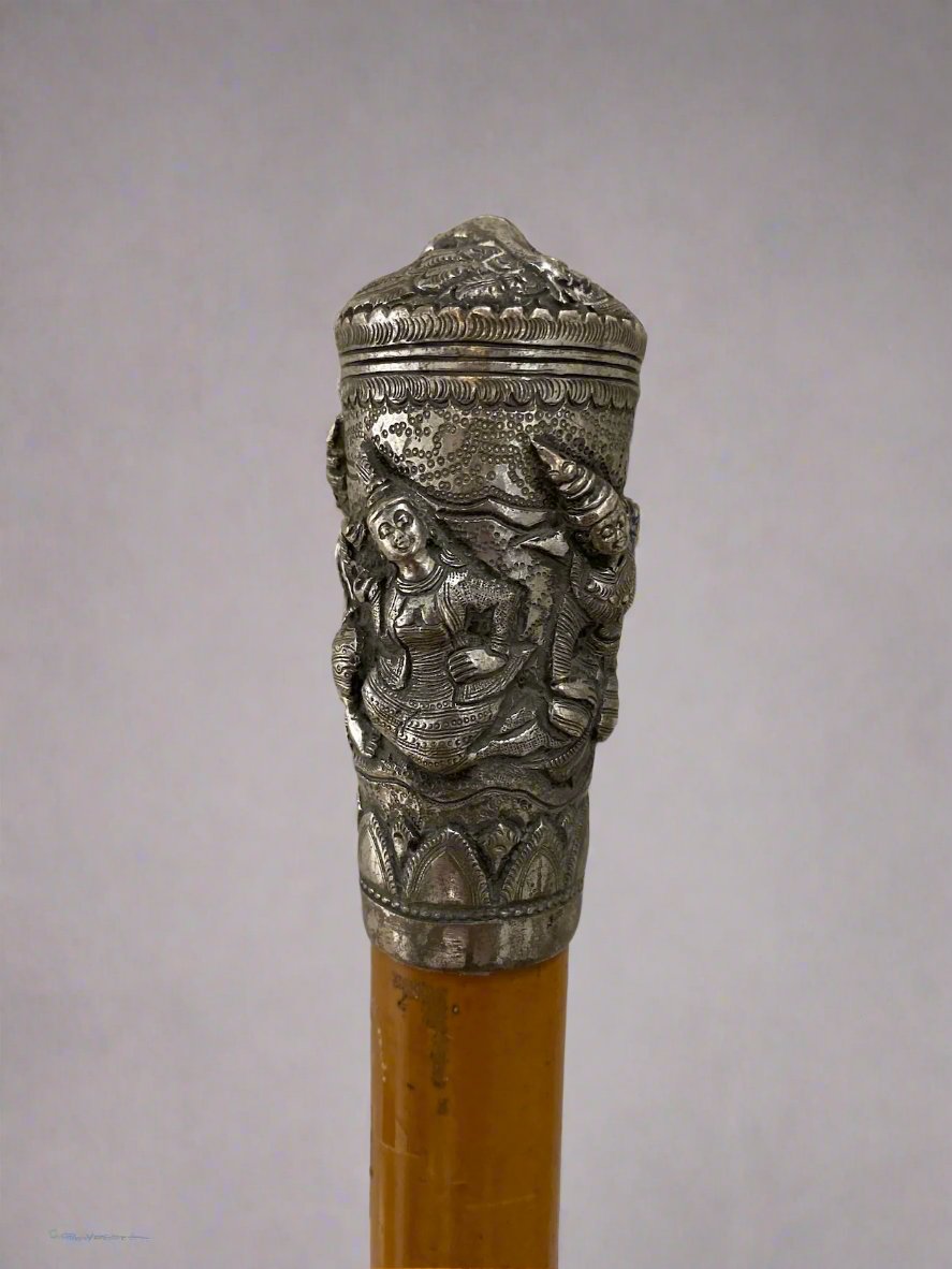 burmese silver topped cane