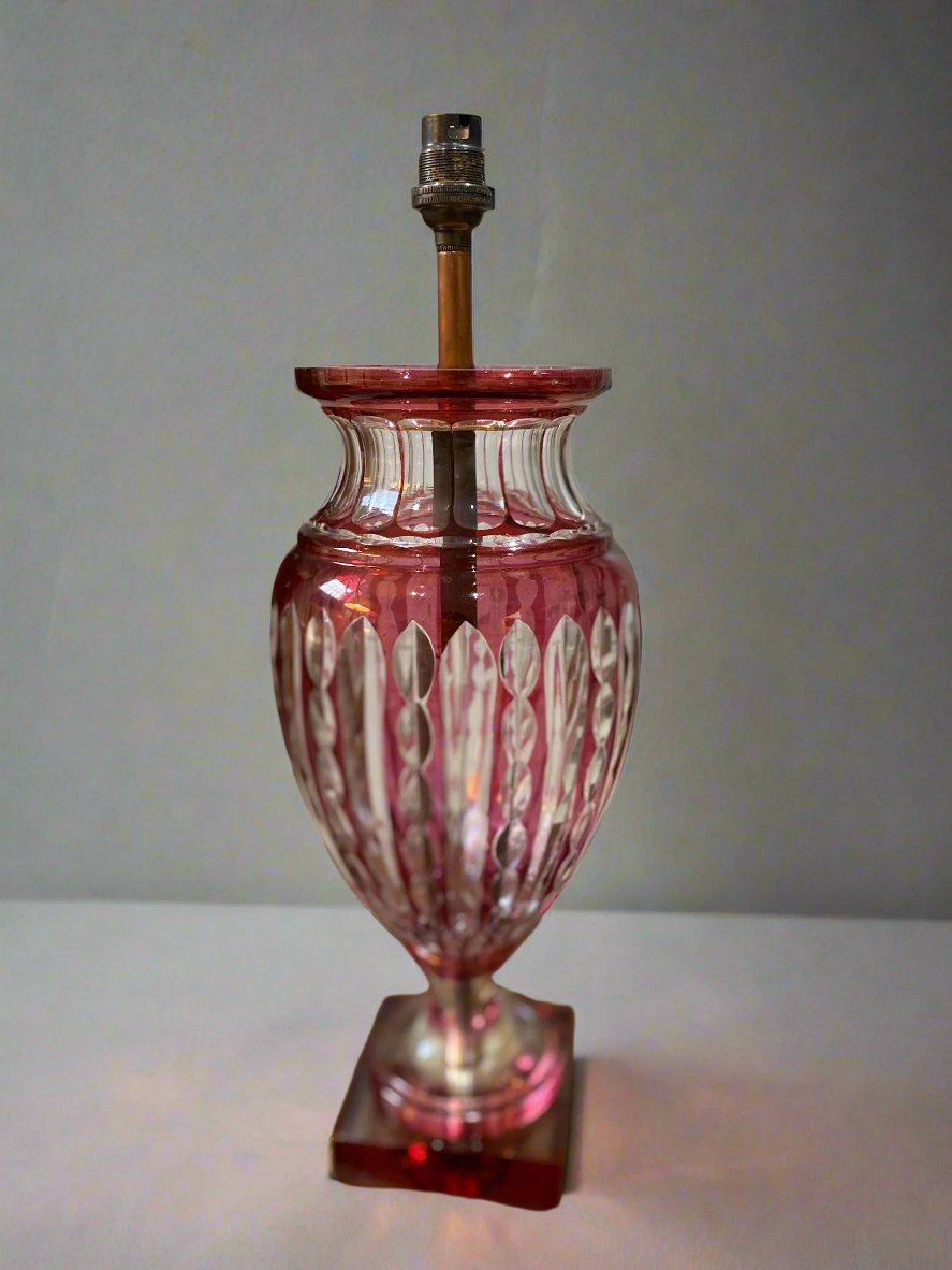 cranberry glass lamp