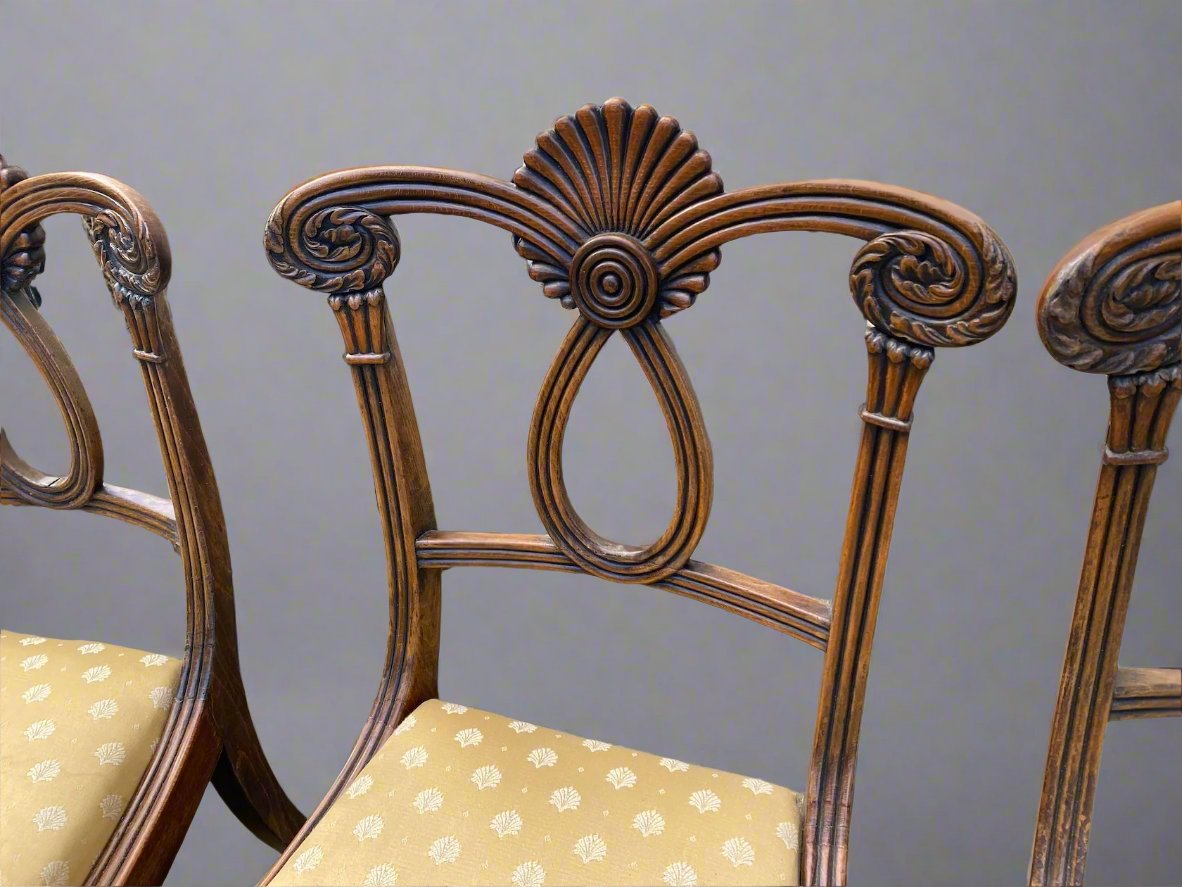 four regency dining chairs