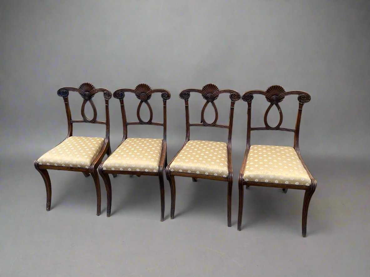 four regency dining chairs