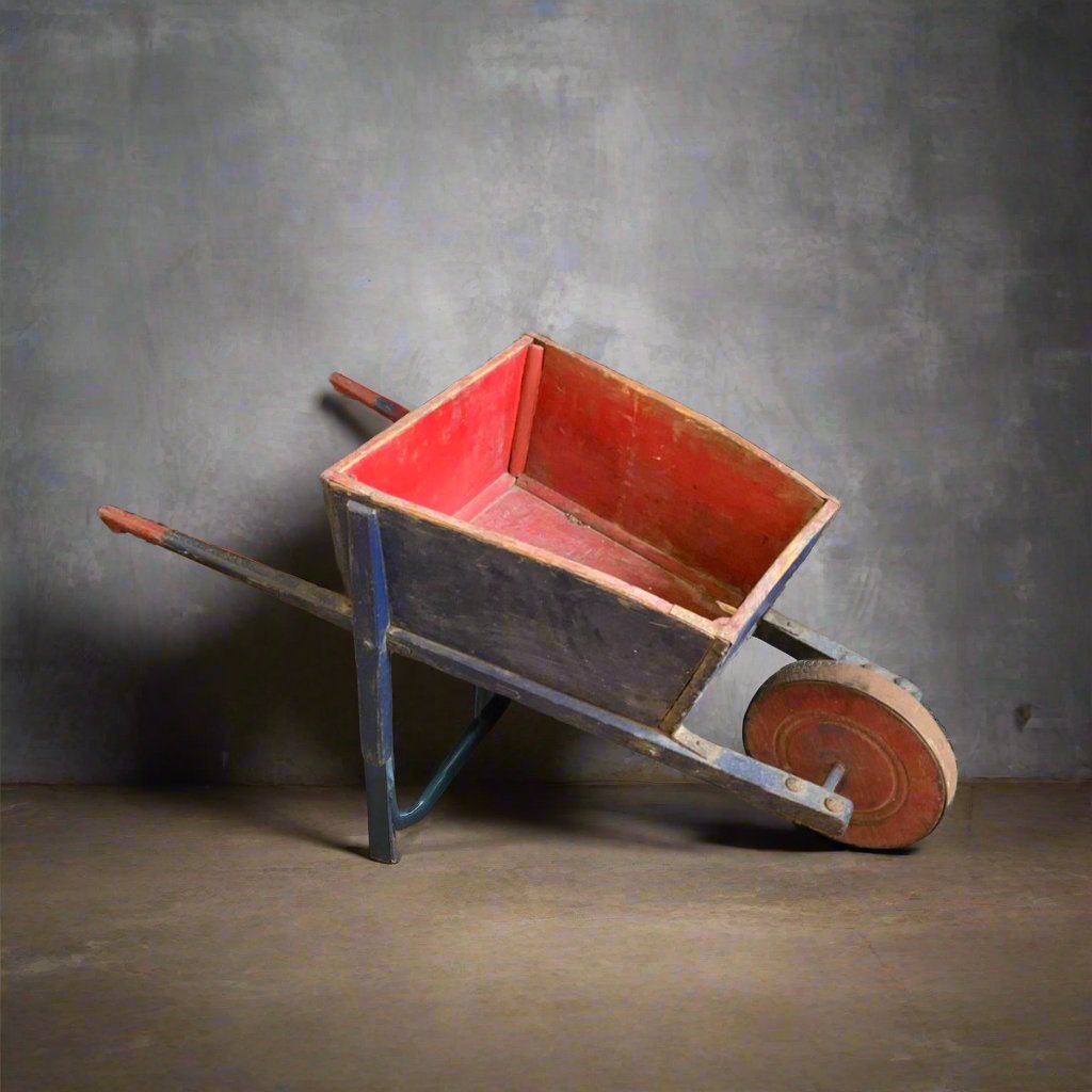 french painted wheelbarrow