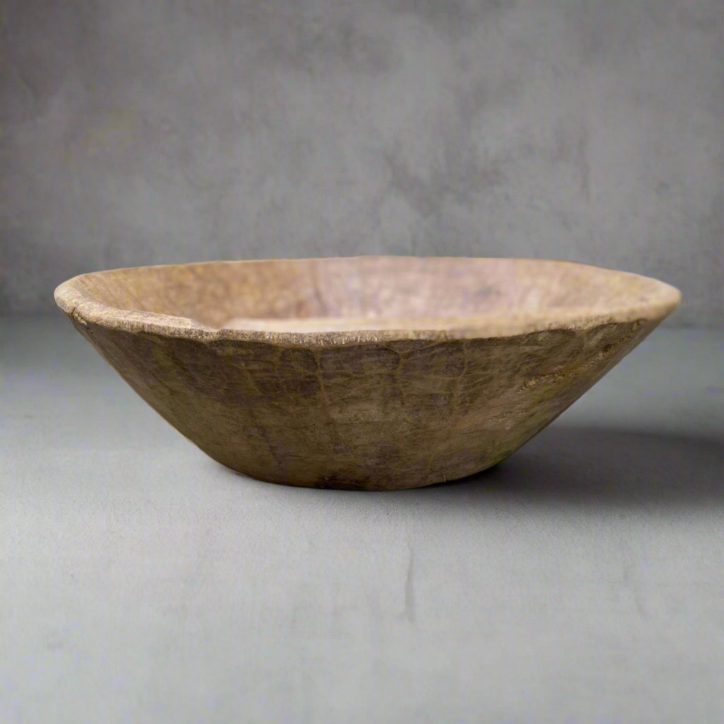 large antique wooden bowl