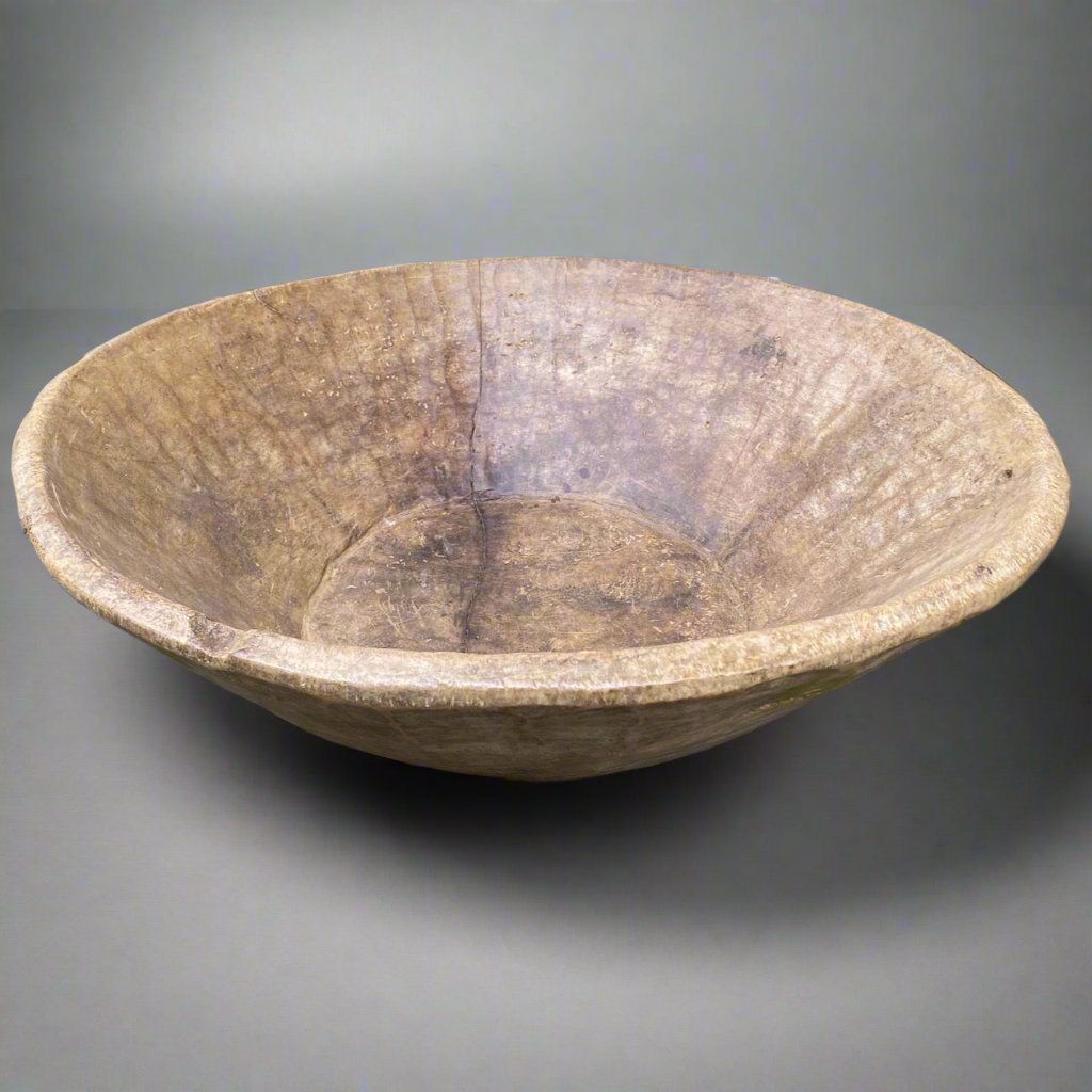 large antique wooden bowl