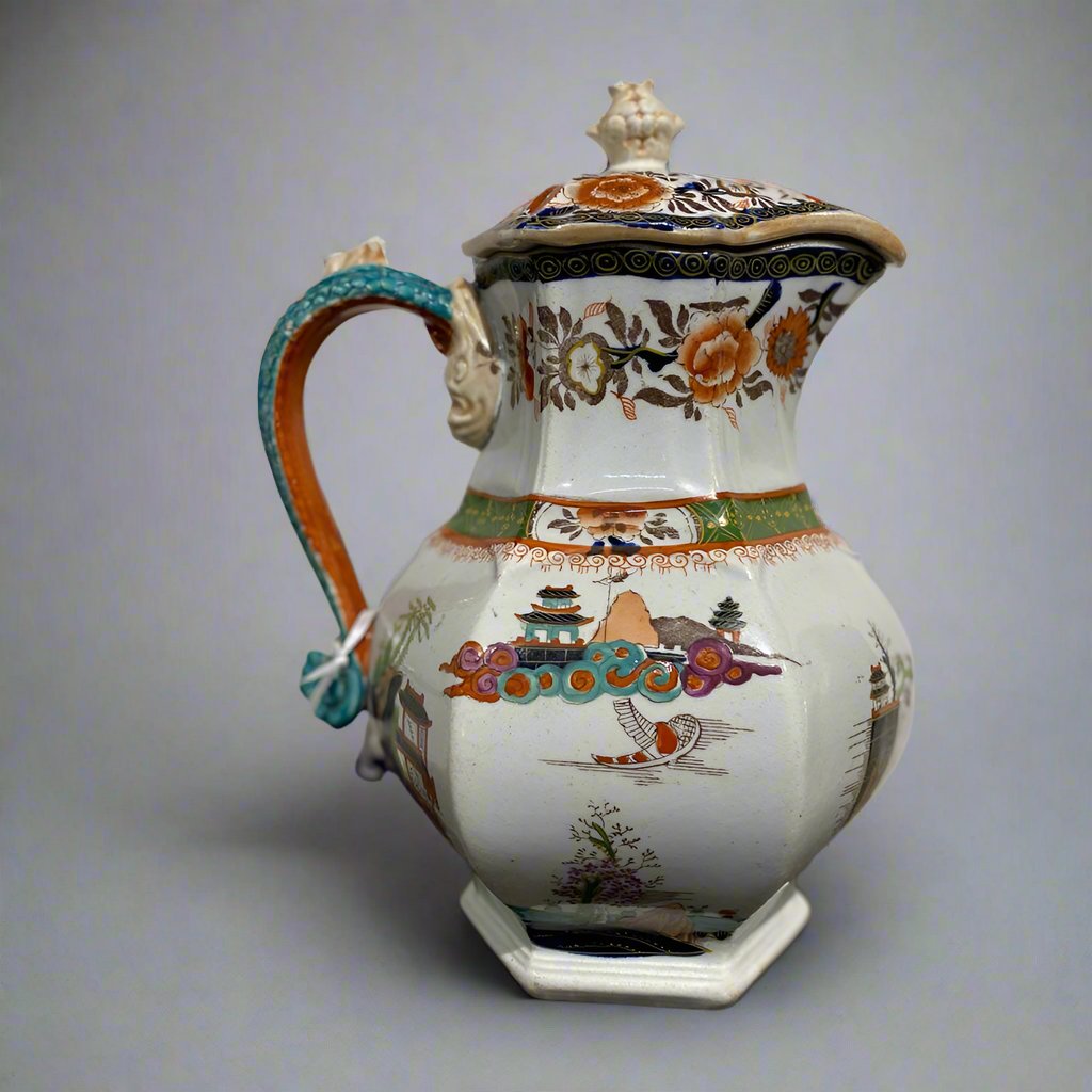 masons ironstone hot water jug