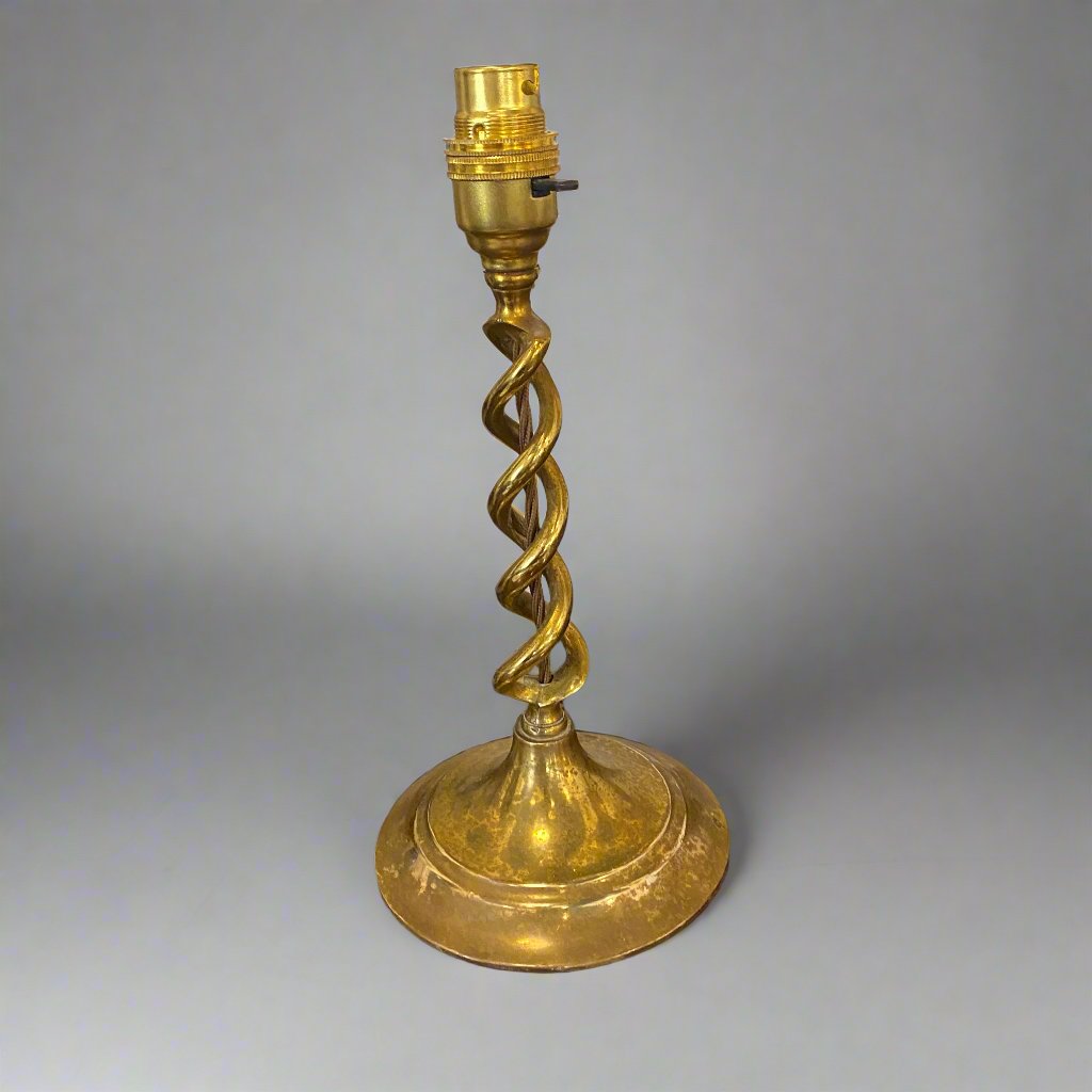 open twist brass lamp