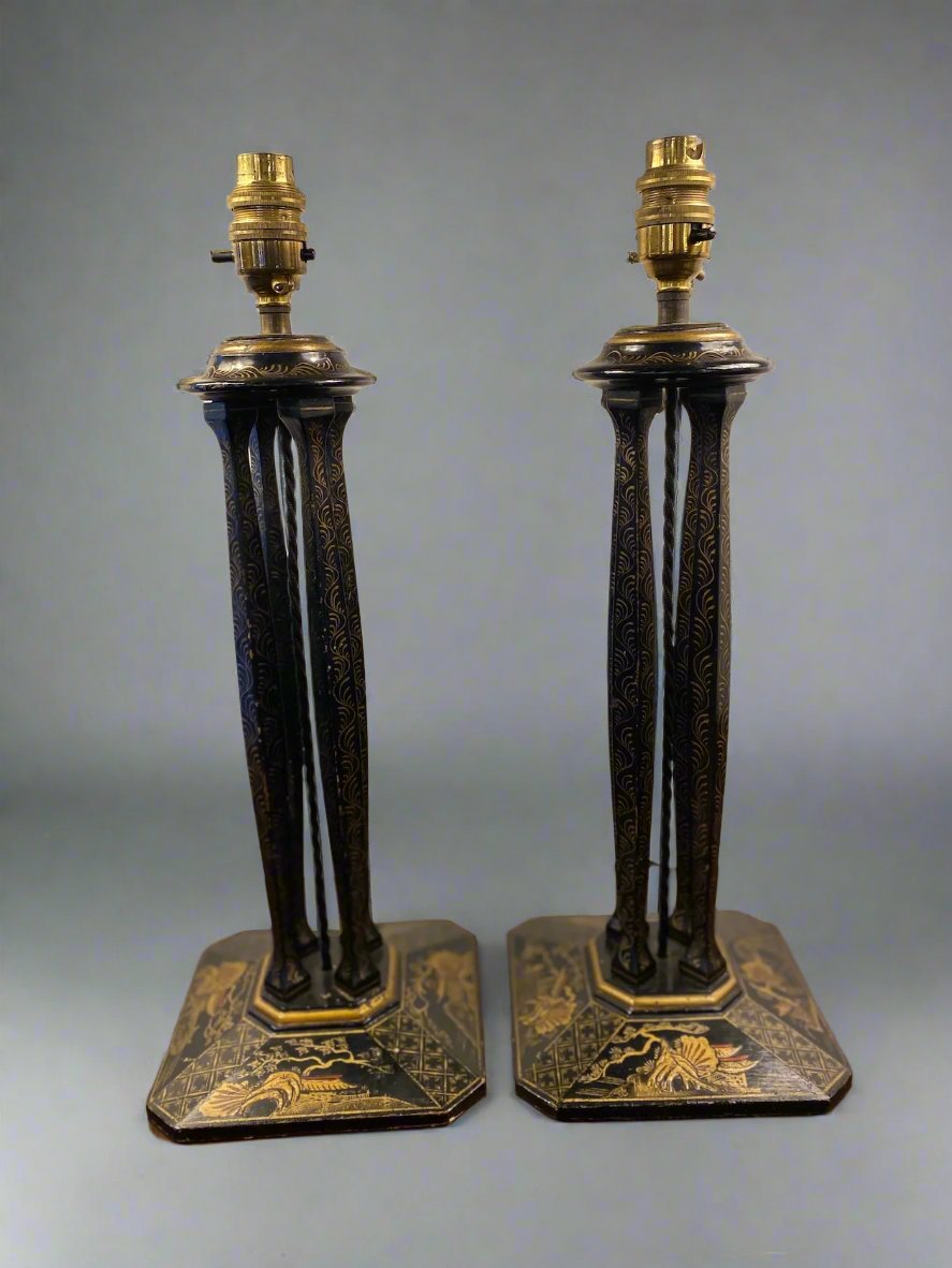 pair of chinoiserie lamps