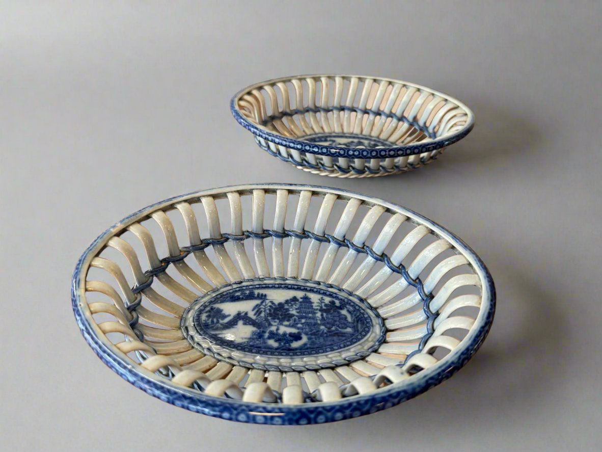 pair of spode chestnut baskets