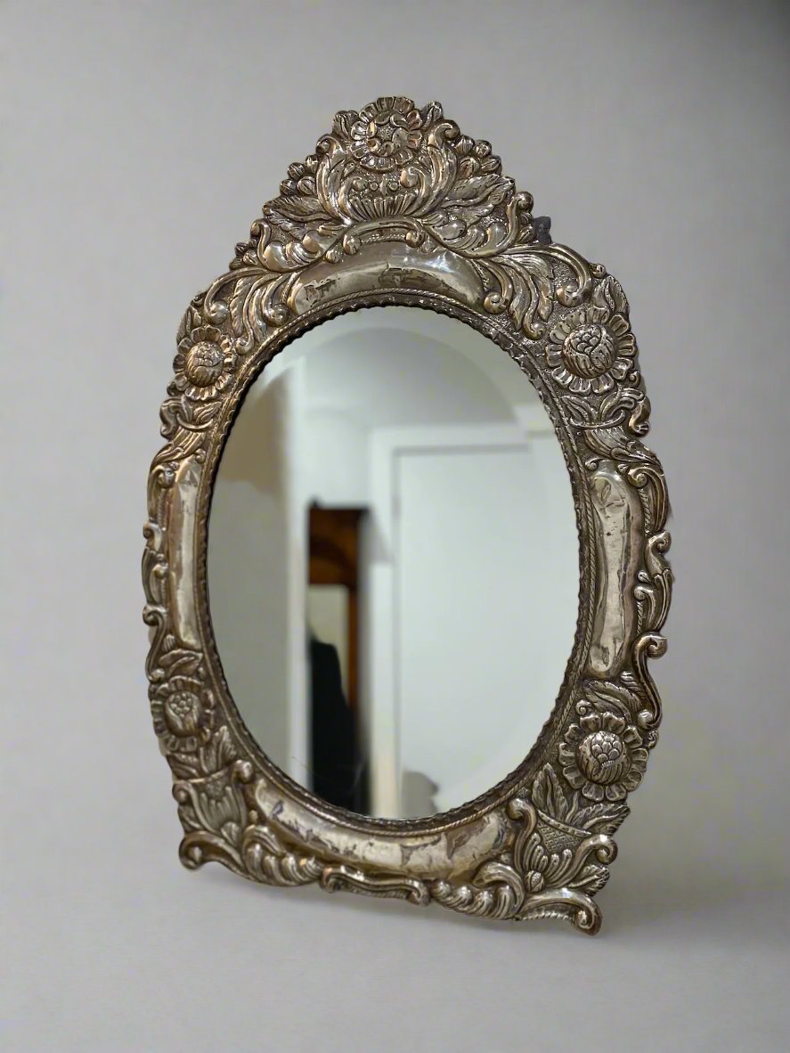 silver border mirror 