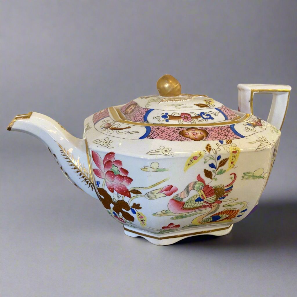 spode muschovy duck pattern teapot